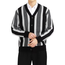 DAKUANG 男款時尚條紋開襟毛衣 E09K8_OG4443