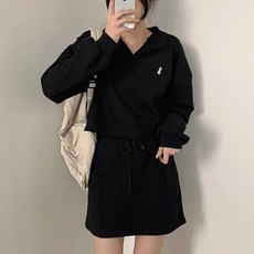 아이엠몽 여성용 비메오 카라 트레이닝 미니 투피스 세트