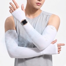 I CAN SIMPLE 男士用露腕孔手背套 Ice Fit 貼合涼感袖套 雙手穿戴組
