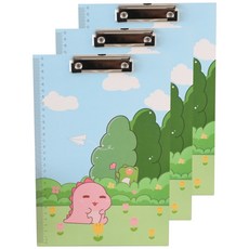 Slow Deco恐龍角色直尺夾板 A4 22.5*31.9cm, 粉紅色的恐龍, 3個