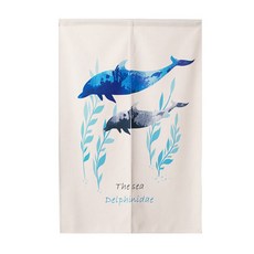 Centum水彩藍色門簾, 海豚