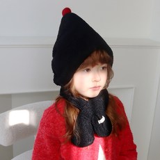 chenny bongbong 迷你圍巾 + 毛線帽套組