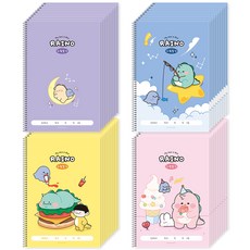 POPO FANCY 1000 犀牛小學圖畫日記 4種 x 10p 套組 YPC-4017, 1套, 黃色, 粉紅色, 紫色, 藍色