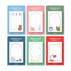 Monolike Sticky Ordinary Days 黏性便條紙 6件組, 1套