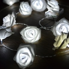 PARTYHAE 玫瑰花LED燈串 20顆, 白色的, 1個