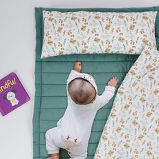 Mellow & 嬰幼兒玩具系列午睡被套組, 玩具圖案 白色, 綠色