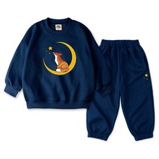 벤힛 아동용 폭스문 특양면 맨투맨 트레이닝 상하의 세트