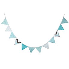 Rich Duck 圖案布質露營三角旗, 1個, 藍色