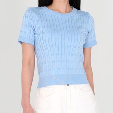 닷이프 여성용 데일리 꽈배기 반팔 니트 T24SS1-A0173