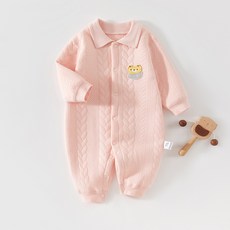 Bebeniz 兒童小熊貼飾領口全開扣連身衣