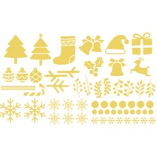 聖誕節裝飾貼紙 選項1, 金色