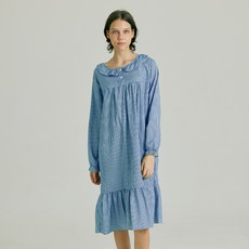 테라우드 여성용 더블 스트라이프 프릴 원피스