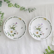 Royal Essex 玉蘭花圖案骨瓷圓盤 7吋, 混色, 2個