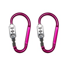 Travel Cube 彩色登山扣式3位密碼鎖 小型 粉紅色, 2個