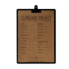 Clipboard Project 英格蘭紳士木質A4板夾, 黑色, 1個