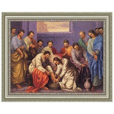 이요한 화백 캔버스 성화 16 제자들의 발을 씻기시다 1, 실버2
