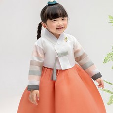 金童衣女童朱紅色韓服短裙 + 裙子套裝 AW229