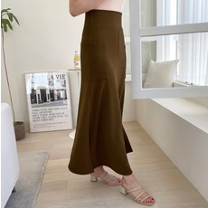 saystyle 女款波紋布雙口袋A字長裙