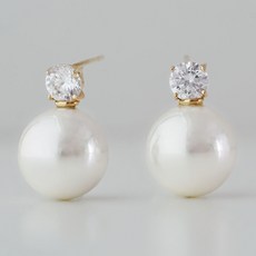 MONORIZ 女款 14K 單點貝珠耳環