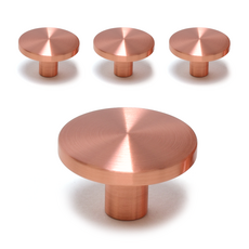 簡約圓形黃銅櫥櫃把手 大 玫瑰金色, 4個