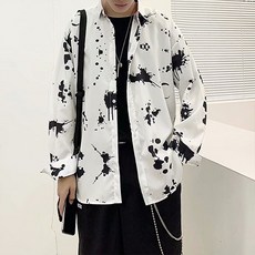 男士多種圖案夏威夷復古長袖襯衫