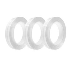 自然公園魔法星星凝膠超強力雙面膠 2mm*20mm*3m 3入+1mm*15mm*3m, 透明度, 1套