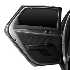 MAYTON 皮革門套排車門 2入 + 第二排車門 2入 套組, 黑色, 起亞 K5 DL3