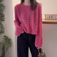 MEICHEL 女款 Le Scent 短版針織長袖T恤 10946