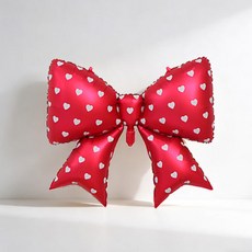 WOW PARTY KOREA 愛心鋁箔緞帶氣球, 紅色, 5個
