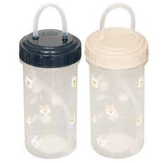 ALS 矽膠吸管水瓶組 500ml 白色+黑色, 動物