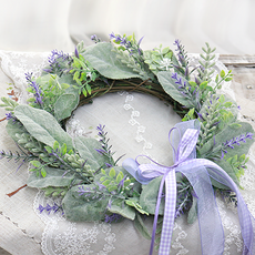 薰衣草人造裝飾花圈, 淺紫色