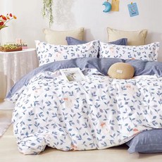 J-bedtime 床寢時光 100%純棉床包枕套組-優雅小兔 親膚透氣台灣製造, 雙人, 床包 + 枕套2個