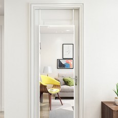 코끼리리빙 문걸이 전신거울 45 x 150 cm, 화이트 화이트