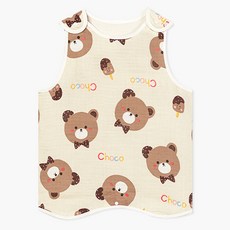 Uni FRIend 童款小熊印花雙層棉質睡眠背心