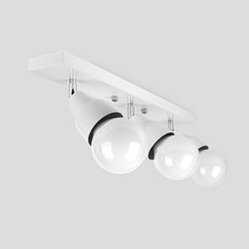 볼베이직 사각 직부 레일등 3구 B43, 화이트 전구색