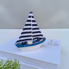 地中海風格木質帆布船裝飾, 藍色布