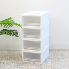 IRIS OHYAMA 愛麗思歐雅瑪 BC 單層抽屜收納櫃 BC-370, 透明白, 4個