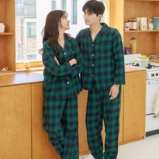 Mintcocoa Steady格紋長袖睡衣家居服上下套裝