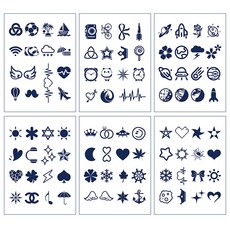 小尺寸手指紋身貼紙6款套組, B款, 1套