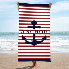 unhave 彩色沙灘巾 70 x 150 cm, 05 船錨, 1個