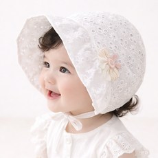 woojooi 新生兒用玫瑰鏤空蕾絲軟帽