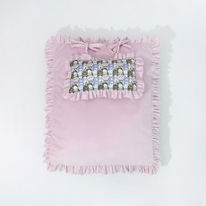 PASTEL PET 寵物靠墊荷葉邊床, 粉色的