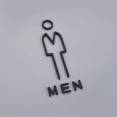 쏙쏙채움 화장실 표지판 아크릴 남자, 블랙A
