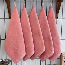 From Cotton 40支精梳棉附掛環擦手巾 65g, 粉紅色, 5個