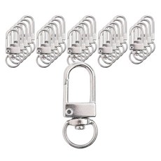 Khohimo 鑰匙圈D字扣配件, 銀, 25個