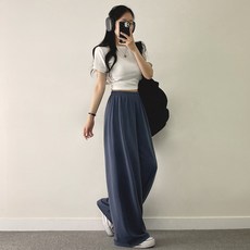 威德慧琳 女款彈力飄逸寬版運動鬆緊長褲 (長版/基本 2種褲長)