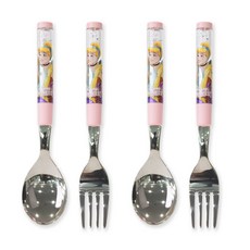 LILFANT 公主圖案不鏽鋼湯匙叉子組, 混色, 湯匙 2入+叉子 2入