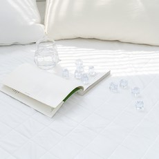 Mix&Match 夏季涼感鬆緊帶網眼床墊, 涼感墊, 白色