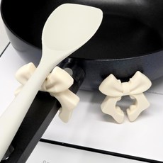 주앤지 실리콘 조리도구 거치형 리본 디자인 주방 오염방지 거치대, 2개, 아이보리