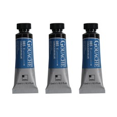 신한화구 전문가 과슈 물감 튜브 E Series 85 세룰리안 블루 3개입, 15ml, 1색